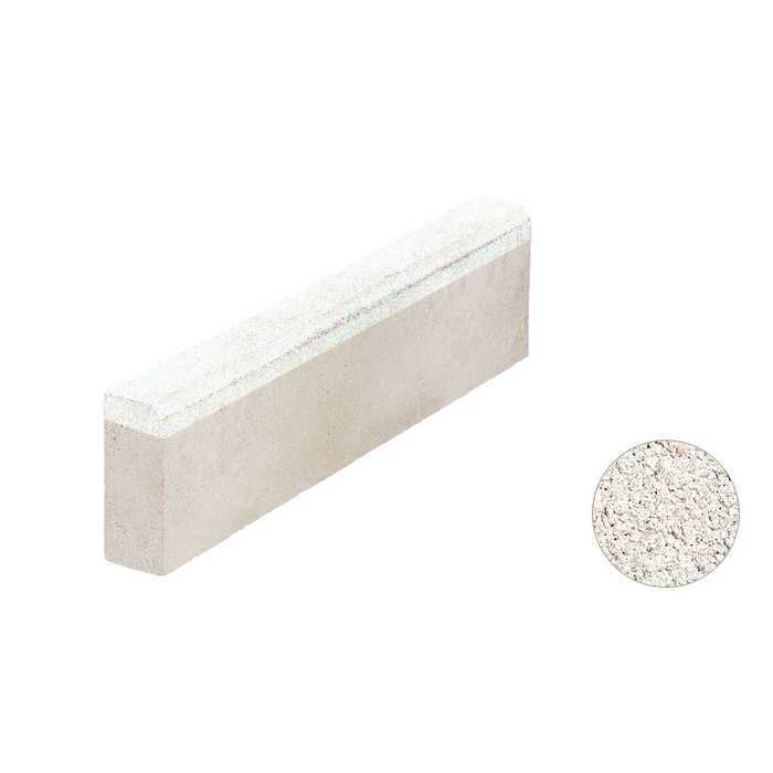 Тротуарный бордюр ВЫБОР БР 100.20.8 неполный прокрас, Гранит белый, 1000*200*80 мм