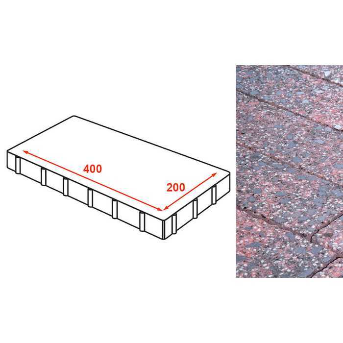 Плита тротуарная Готика Granite FINERRO, Дымовский 400x200x80 мм